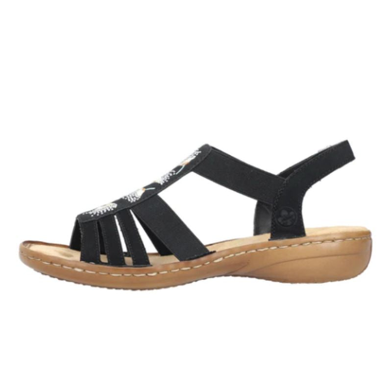 Rieker 60875-00 Black Women's Sandals