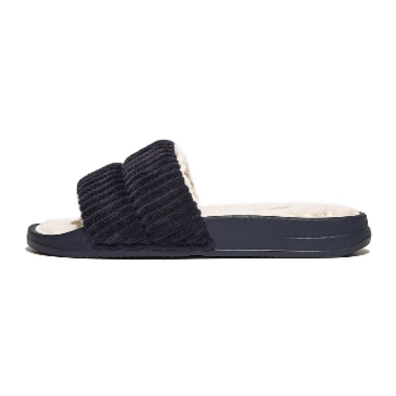 Fitflop Iqushion Fleece-Lined Corduroy Midnight Navy Women's Slippers