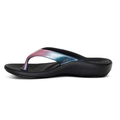 Aetrex Maui Metallic Pink Ombre Women's Flips