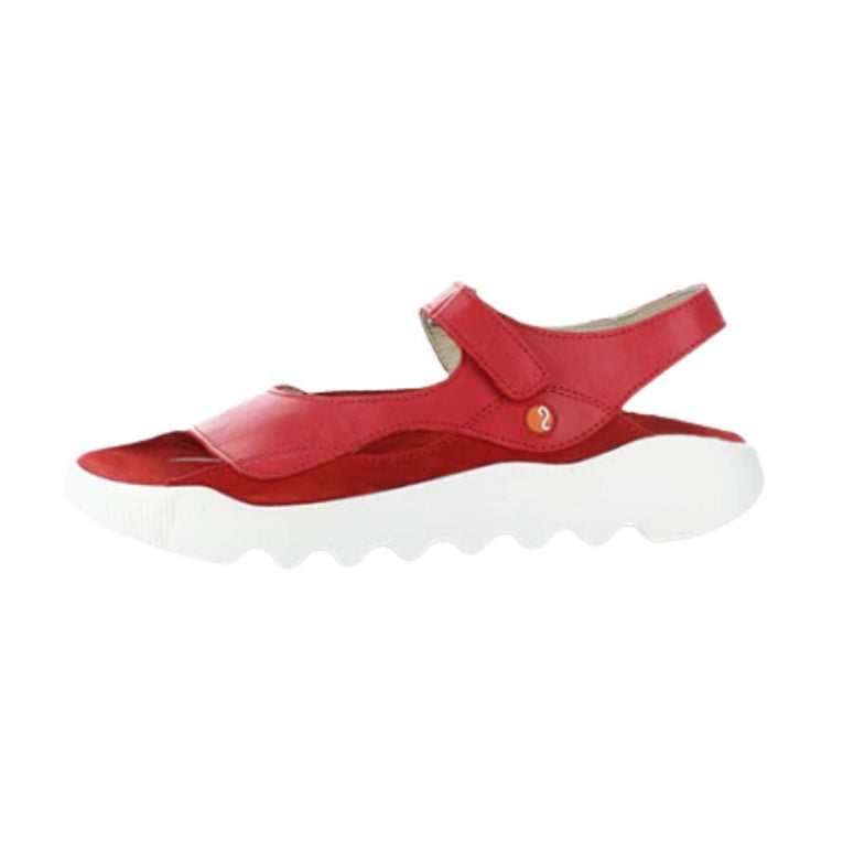 Softinos WEAL Smooth Cherry Red Women's Sandals