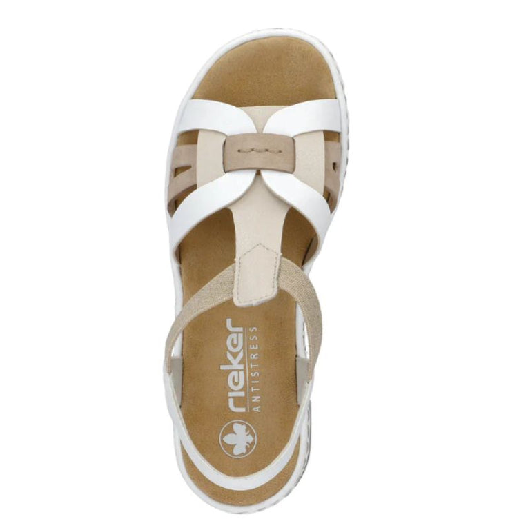 Rieker 65918-81 White Women's Sandals