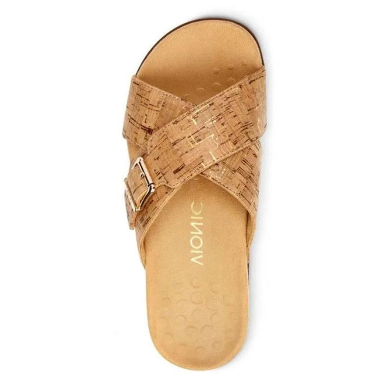 Vionic Rest Dorie 341 Gold Cork Women's Slides FINAL SALE