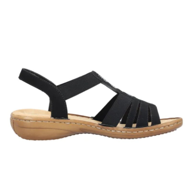 Rieker 60875-00 Black Women's Sandals