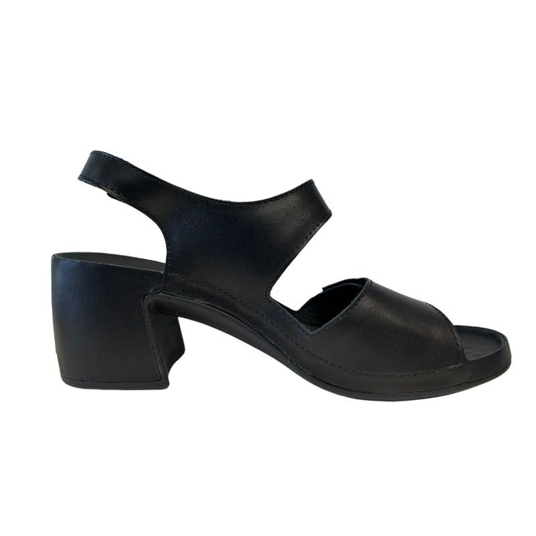 Vital Cara Nappa Black Women's Block Heel Sandals