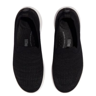 Fitflop Super-Q Knit Black Slip-On Women's Walking Shoes