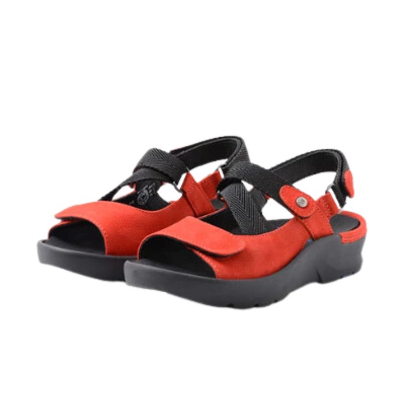 Wolky 3925 Lisse Antique Nubuck Red Women's Sandals