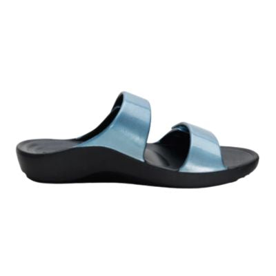 Aetrex Kaia Blue Pearlized Women's Flipflops