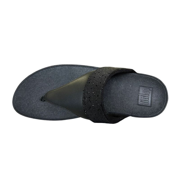 Fitflop Lulu Opul-Trim Black Toe-Post Women's Sandals