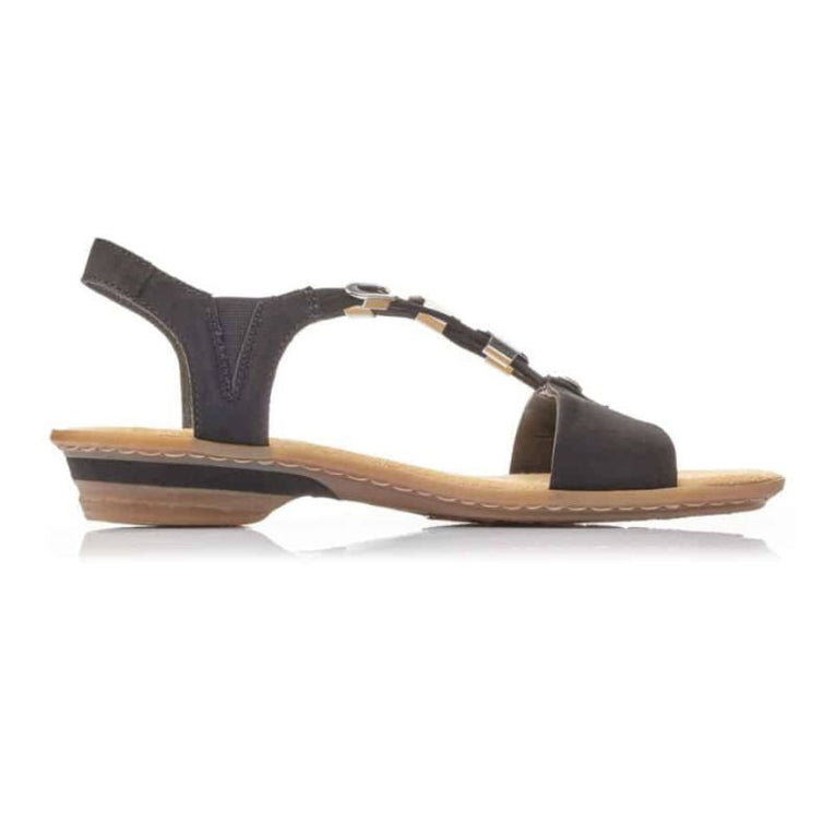 Rieker 63453-00 Black Women's Dress Sandals