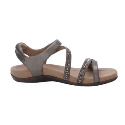 Aetrex Jess Pewter Sparkle Women's Sandals