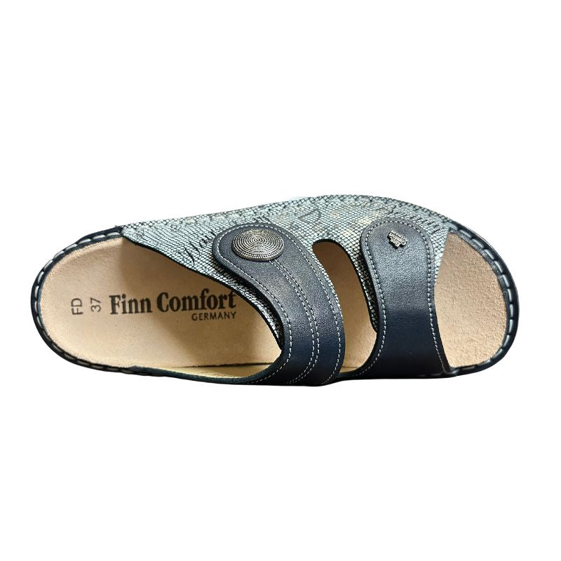 Finn Comfort Sansibar Words Nube Blue Atlantic Women's Slides