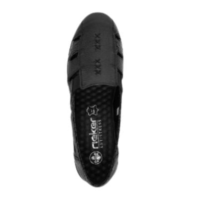 Rieker L5358-00 Black Women's Loafers