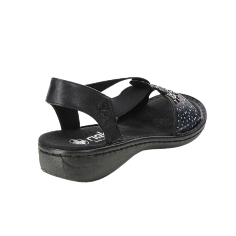 Rieker 60880-00 Black Women's Sandals