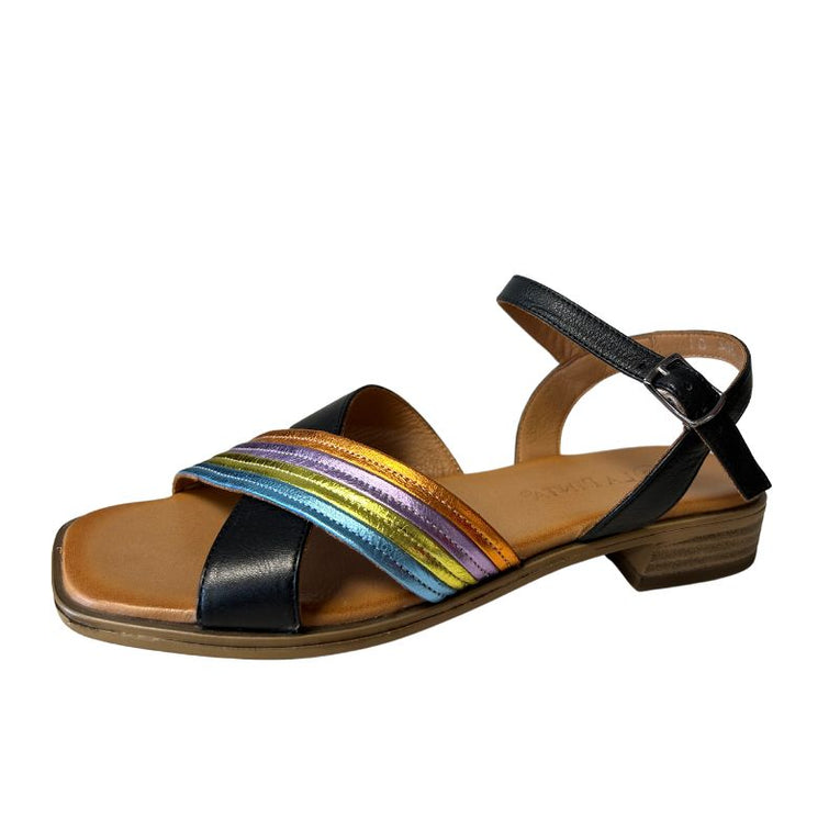 La Pinta DBL1 Black Multi Women's Sandals