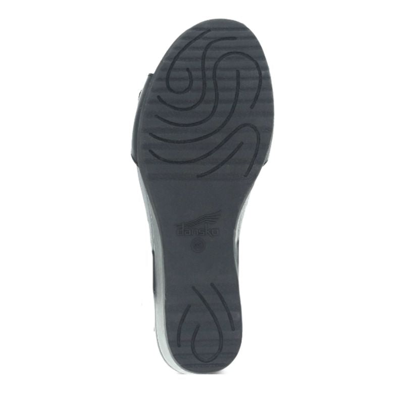 Dansko Arielle Glazed Leather Kid Black Women's Sandals