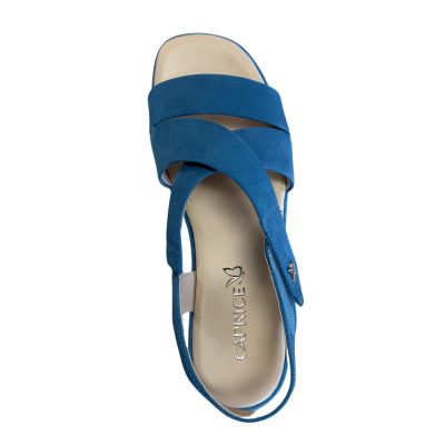Caprice 9-28305-44 817 Blue Nubuc Women's Sandals