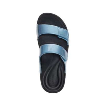 Aetrex Kaia Blue Pearlized Women's Flipflops