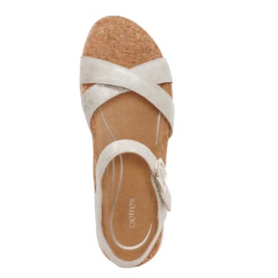 Aetrex Flora Champagne Women's Wedge Sandals