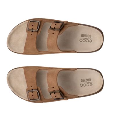 Ecco Cozmo W Casual Buckle Camel Suede Women's Slides