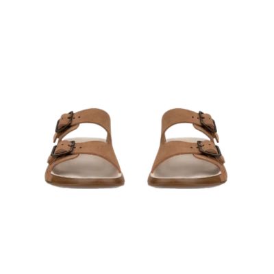 Ecco Cozmo W Casual Buckle Camel Suede Women's Slides