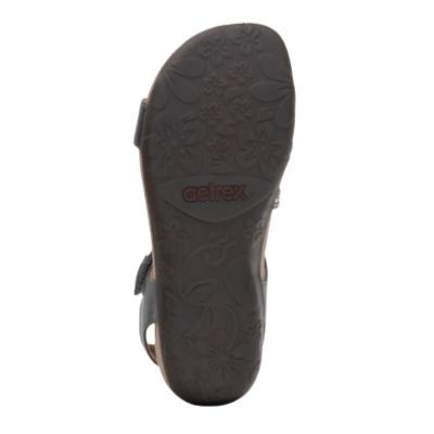 Aetrex Jess Pewter Sparkle Women's Sandals