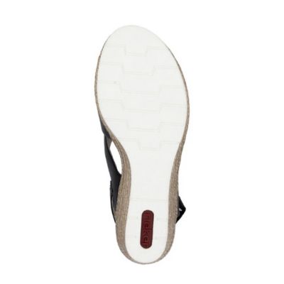 Rieker 61975-00 Black Women's Wedge Sandals
