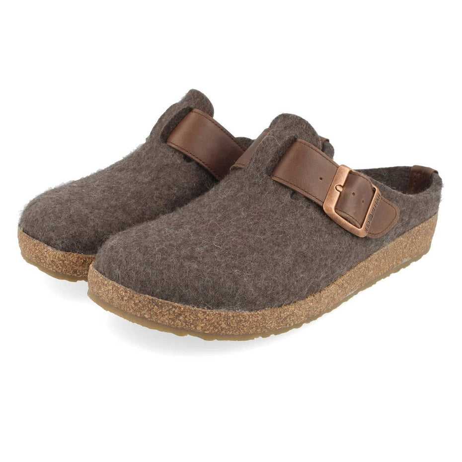 Haflinger Buckle Smokey Brown Unisex Clog | 712022-63