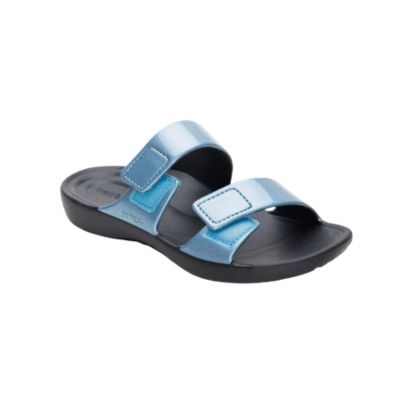 Aetrex Kaia Blue Pearlized Women's Flipflops