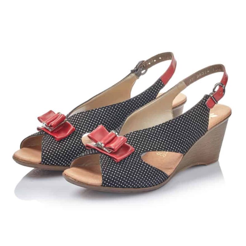 Rieker V1171-00 Women's Wedge Sandals