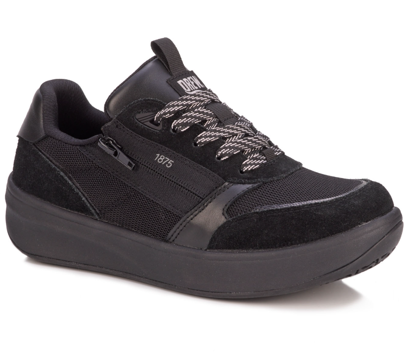 Drew Happy Solid Black Combo Women's Walking Shoes