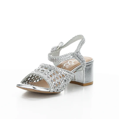 Wendi Silver Woven Leather Dress Sandal