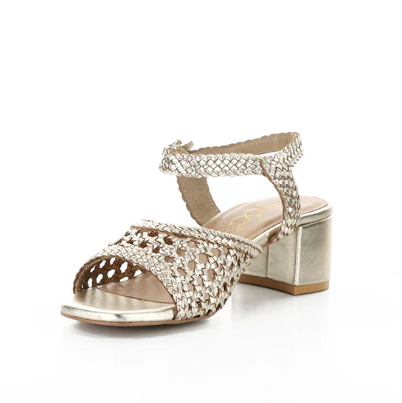 Wendi LT Gold Woven Leather Dress Sandal