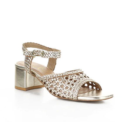 Wendi LT Gold Woven Leather Dress Sandal