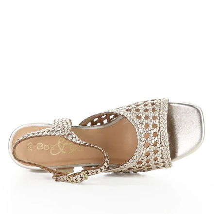 Wendi LT Gold Woven Leather Dress Sandal