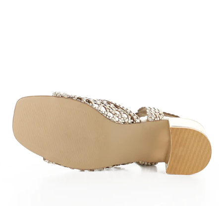 Wendi LT Gold Woven Leather Dress Sandal