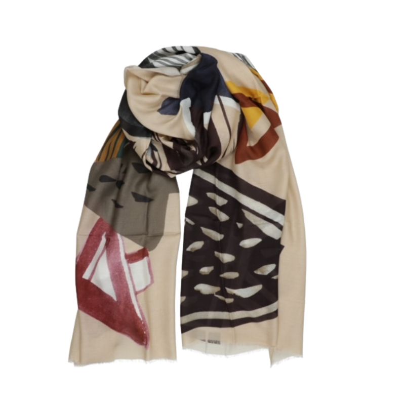 Barbieri Women's 93% Modal 7% Cashmere Printed Scarf Col. 005