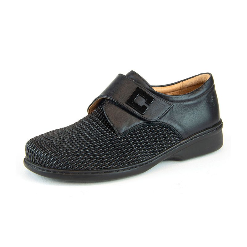 Portofino ND-4589 Black Women's Velcro Walking Shoes