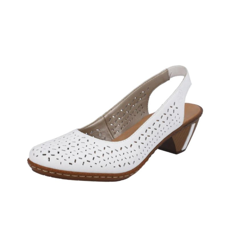 Rieker 46752-80 White Women's Heeled Sandals