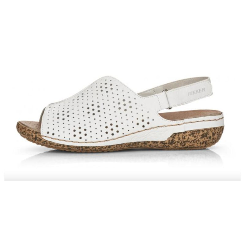 Rieker V7267-80 White Women's Sandals