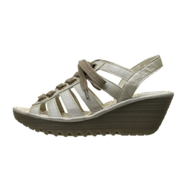 Fly London Yito Silver Women's Wedge Sandals