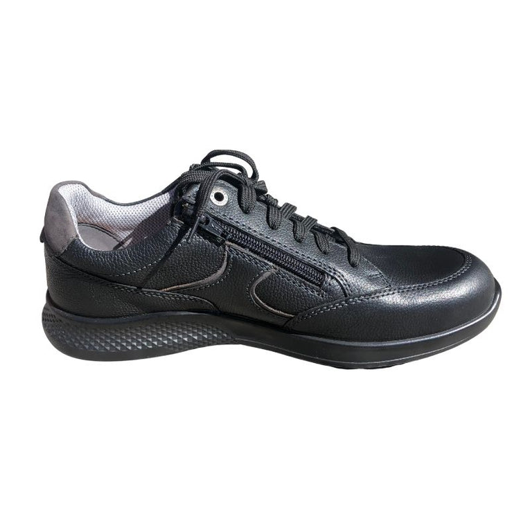 Jomos Black Leather Men's Walking Shoes