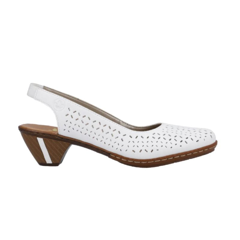 Rieker 46752-80 White Women's Heeled Sandals