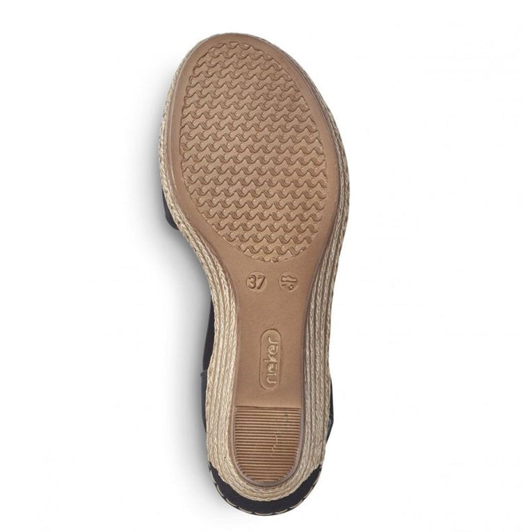 Rieker 624H6-00 Women's Wedge Sandals